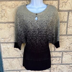 Ombre Black Cream Knitwear Sweater Small Small Casual business career y2k